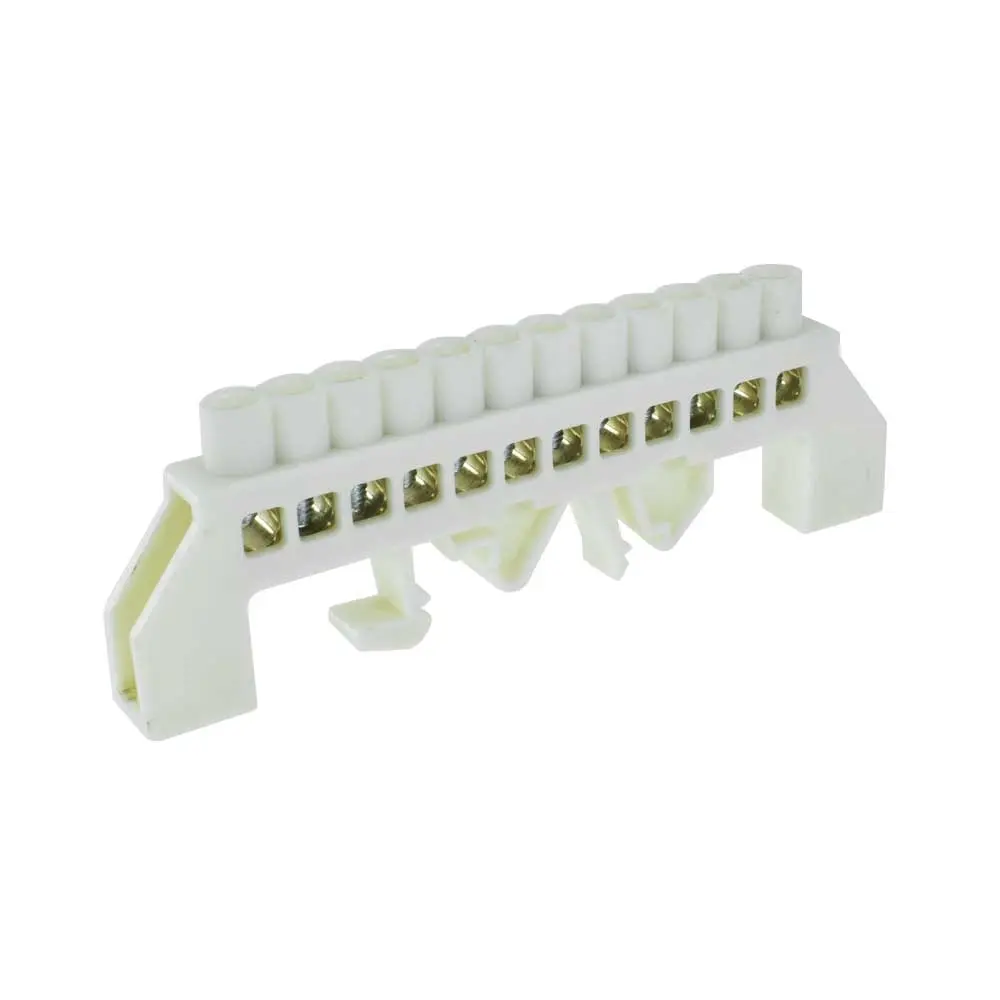 Regleta conexión Riel DIN 8 Contactos 4mm Blanco