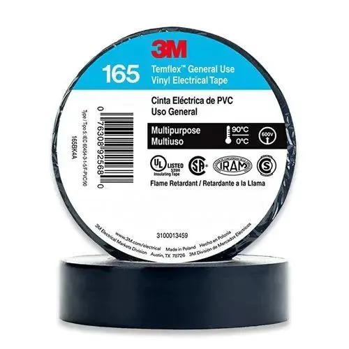 Cinta Aislante vinílica Temflex 165 19mm x 18.3m 3M Negro